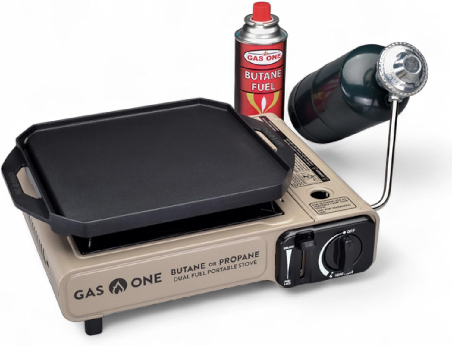 Camping Cooking Flat Top - Dual Fuel Propane Butane Gas Camping