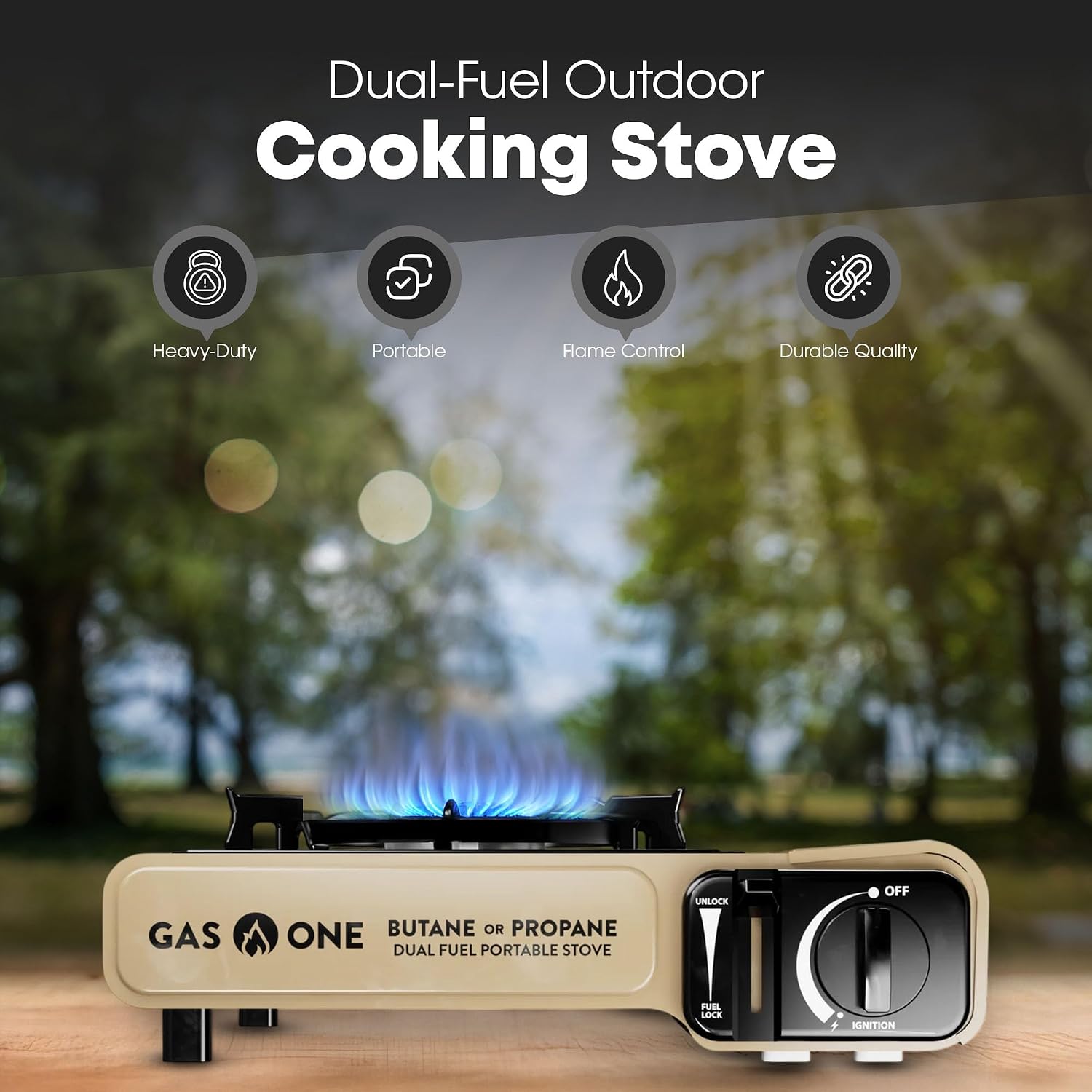 Dual Fuel Propane Butane Gas C - Camping Cooking Flat Top recension och pris
