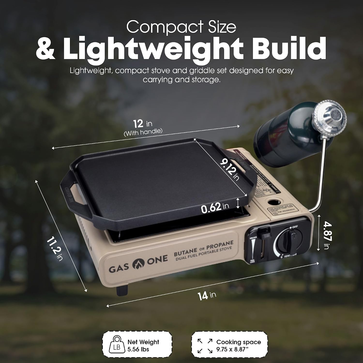 Dual Fuel Propane Butane Gas C - Camping Cooking Flat Top recension och pris