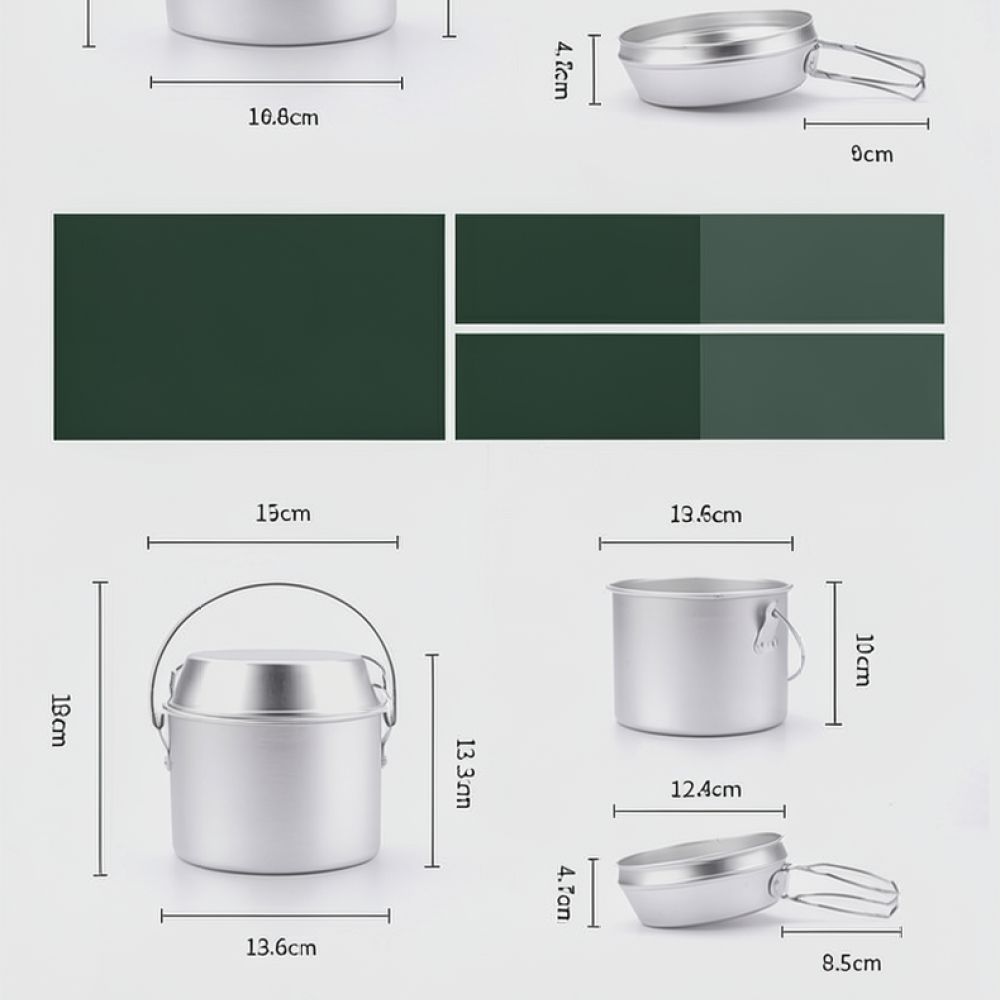Portable Aluminum Camping Pot  - Camping Cooking Dining Set recension och pris
