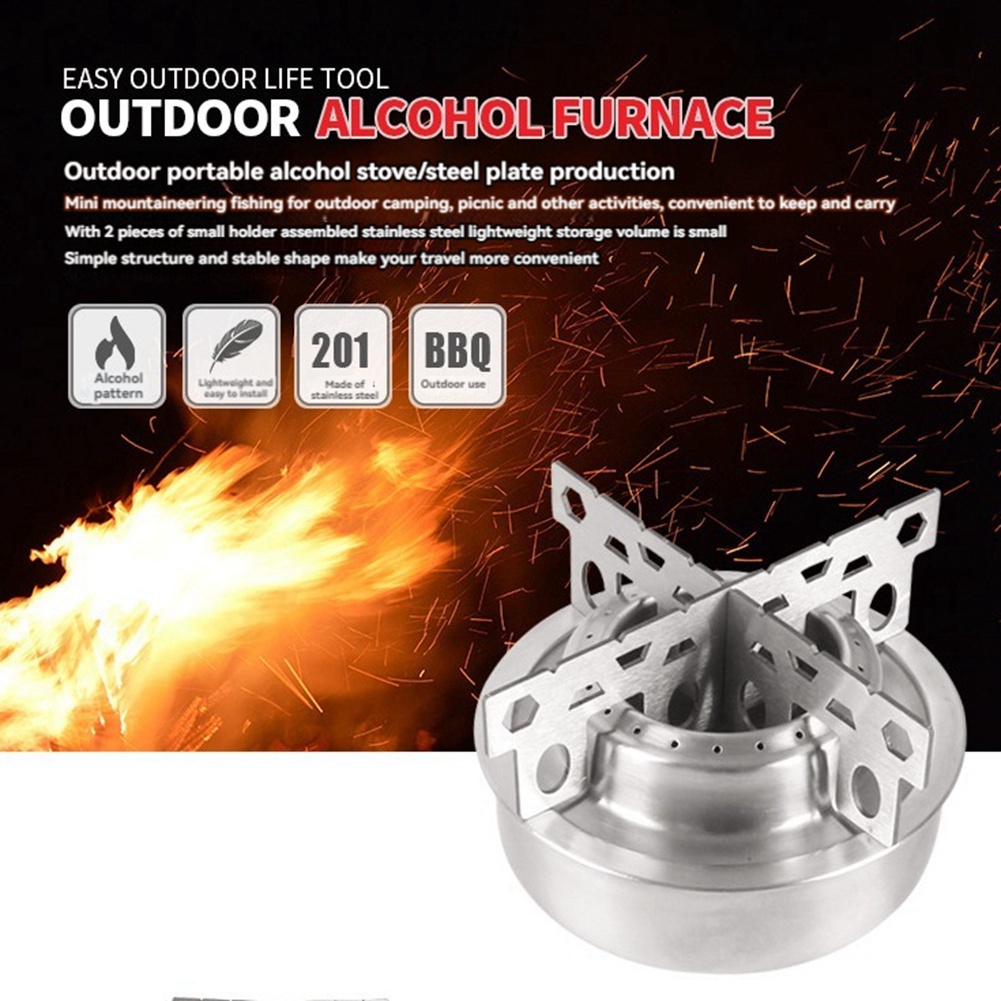 Portable Mini Alcohol Stove Cr - Camping Hiking Cooking recension och pris