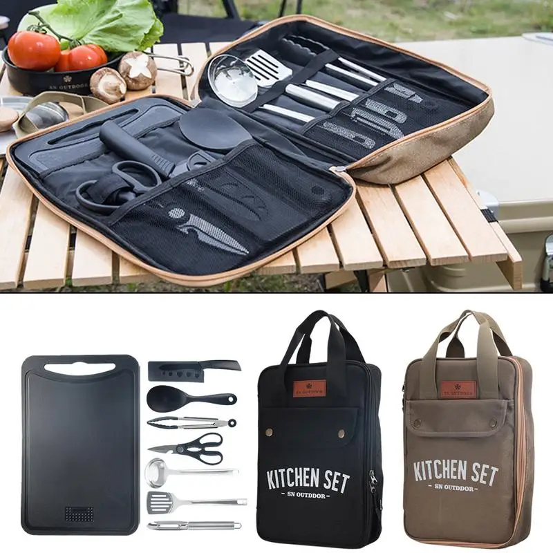 8pcs Camping Kitchen Cookware  - Quality Camping Cooking Set recension och pris